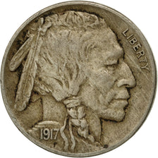 Coin, United States, Buffalo Nickel, 5 Cents, 1917, U.S. Mint, Philadelphia
