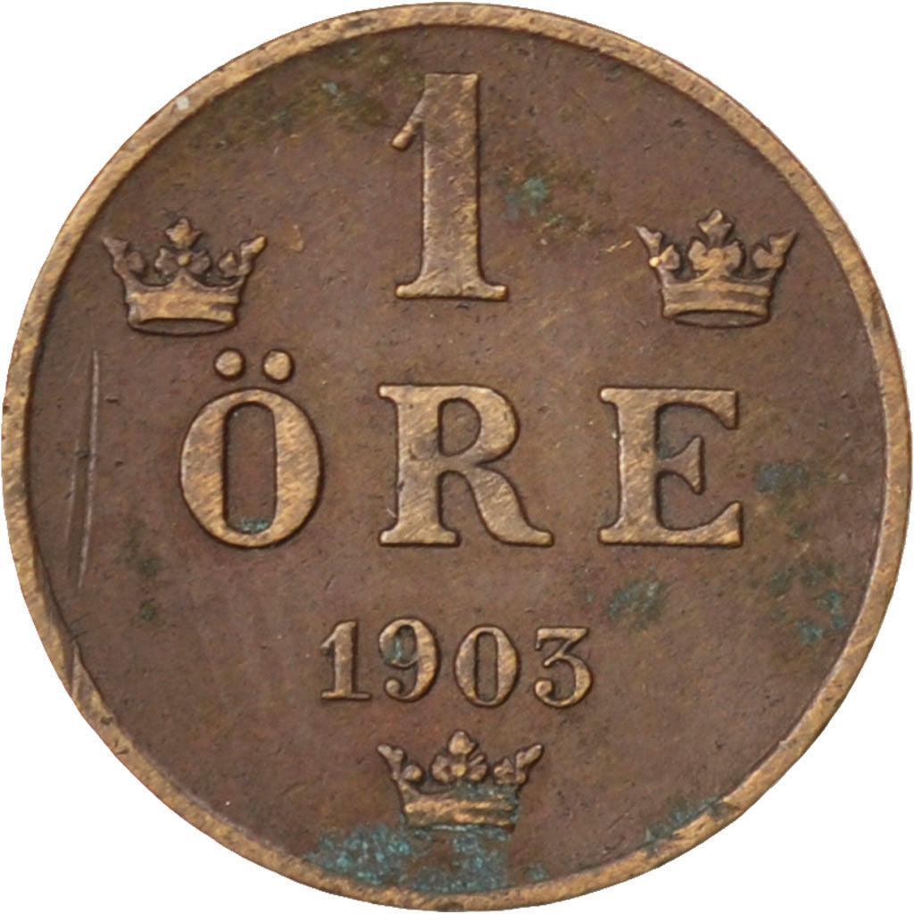 SWEDEN, Ore, 1903, KM #750, EF(40-45), Bronze, 16, 1.95