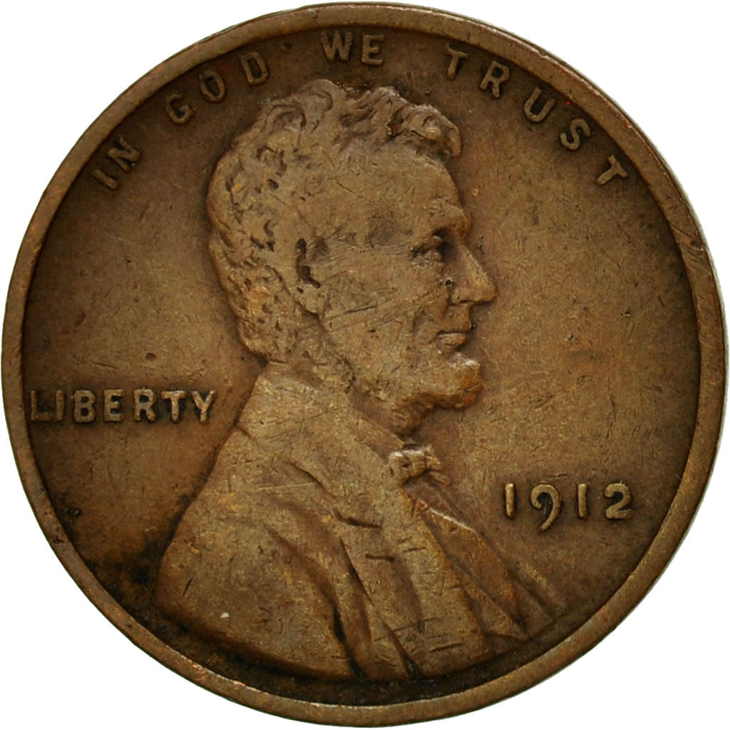 Coin, United States, Lincoln Cent, Cent, 1912, U.S. Mint, Philadelphia