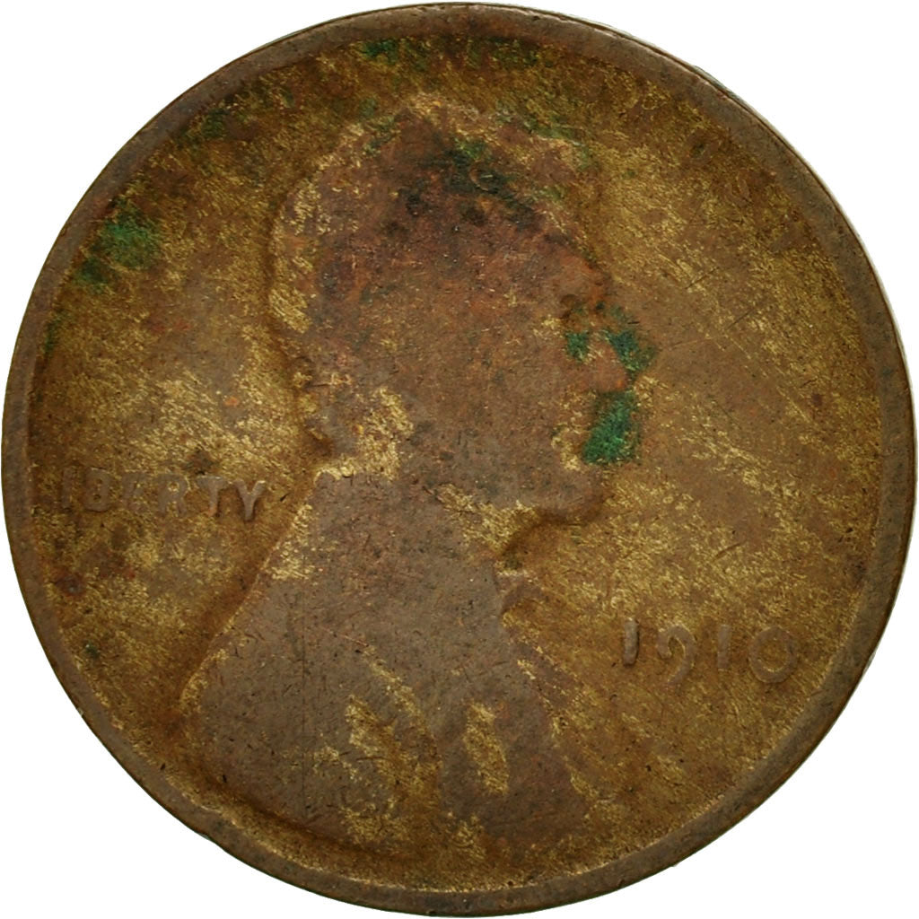 Coin, United States, Lincoln Cent, Cent, 1910, U.S. Mint, Philadelphia
