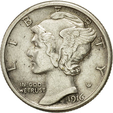 Monnaie, États-Unis, Barber Dime, Dime, 1916, U.S. Mint, San Francisco, TTB