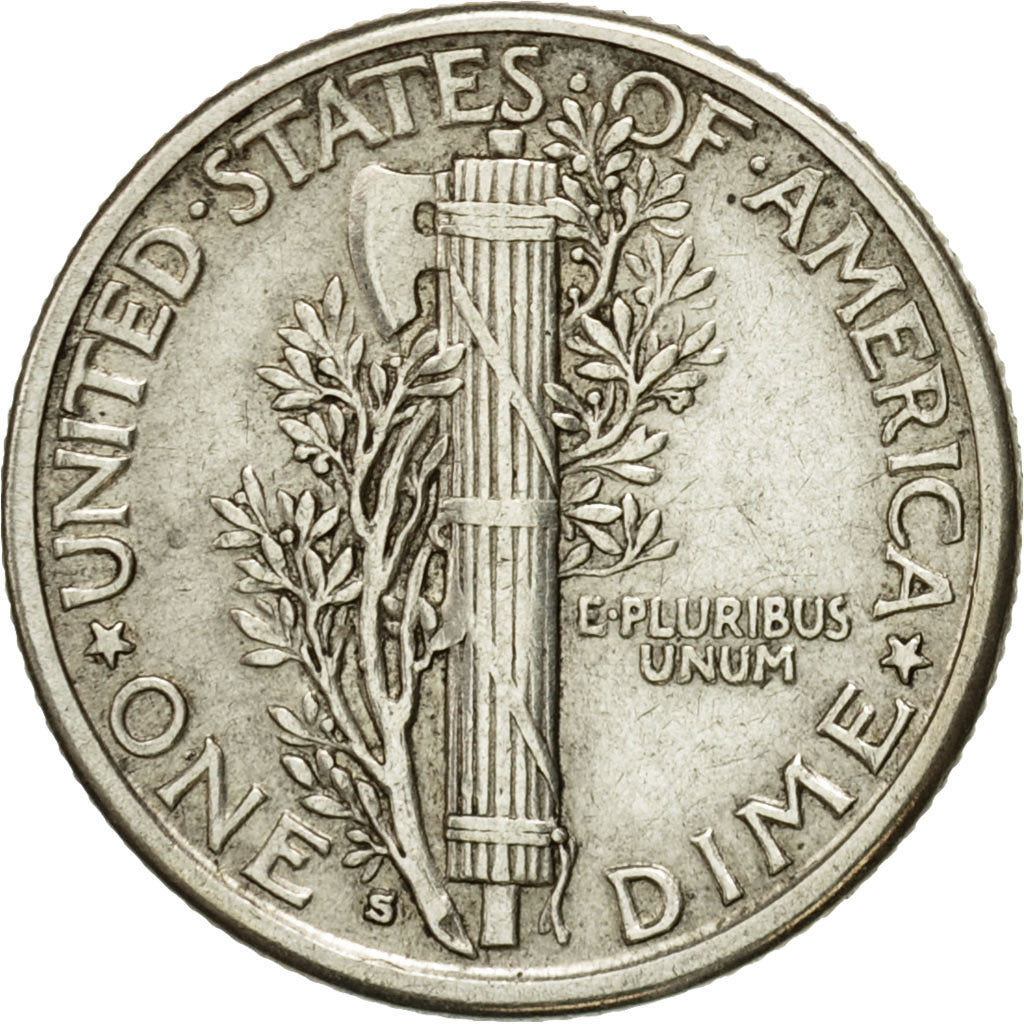 Coin, United States, Barber Dime, Dime, 1916, U.S. Mint, San Francisco