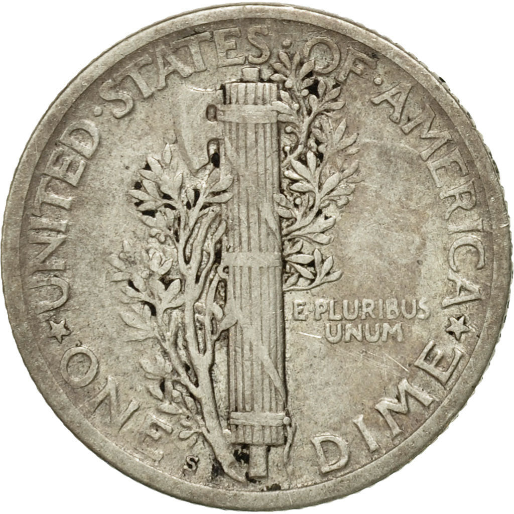 Coin, United States, Mercury Dime, Dime, 1917, U.S. Mint, San Francisco