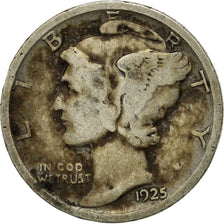 Coin, United States, Mercury Dime, Dime, 1925, U.S. Mint, Philadelphia