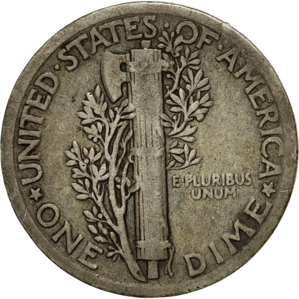 Coin, United States, Mercury Dime, Dime, 1925, U.S. Mint, Philadelphia