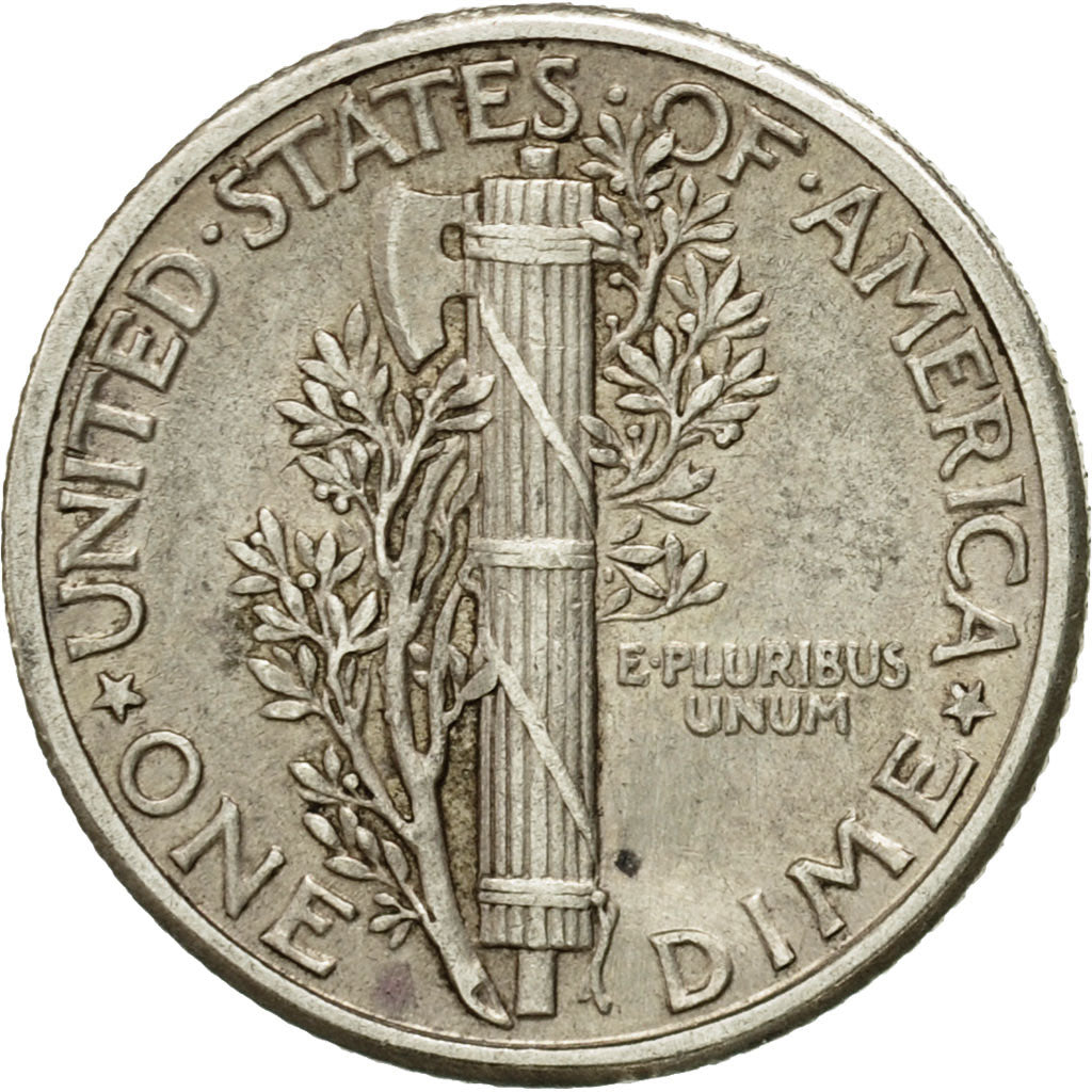 Coin, United States, Mercury Dime, Dime, 1927, U.S. Mint, Philadelphia