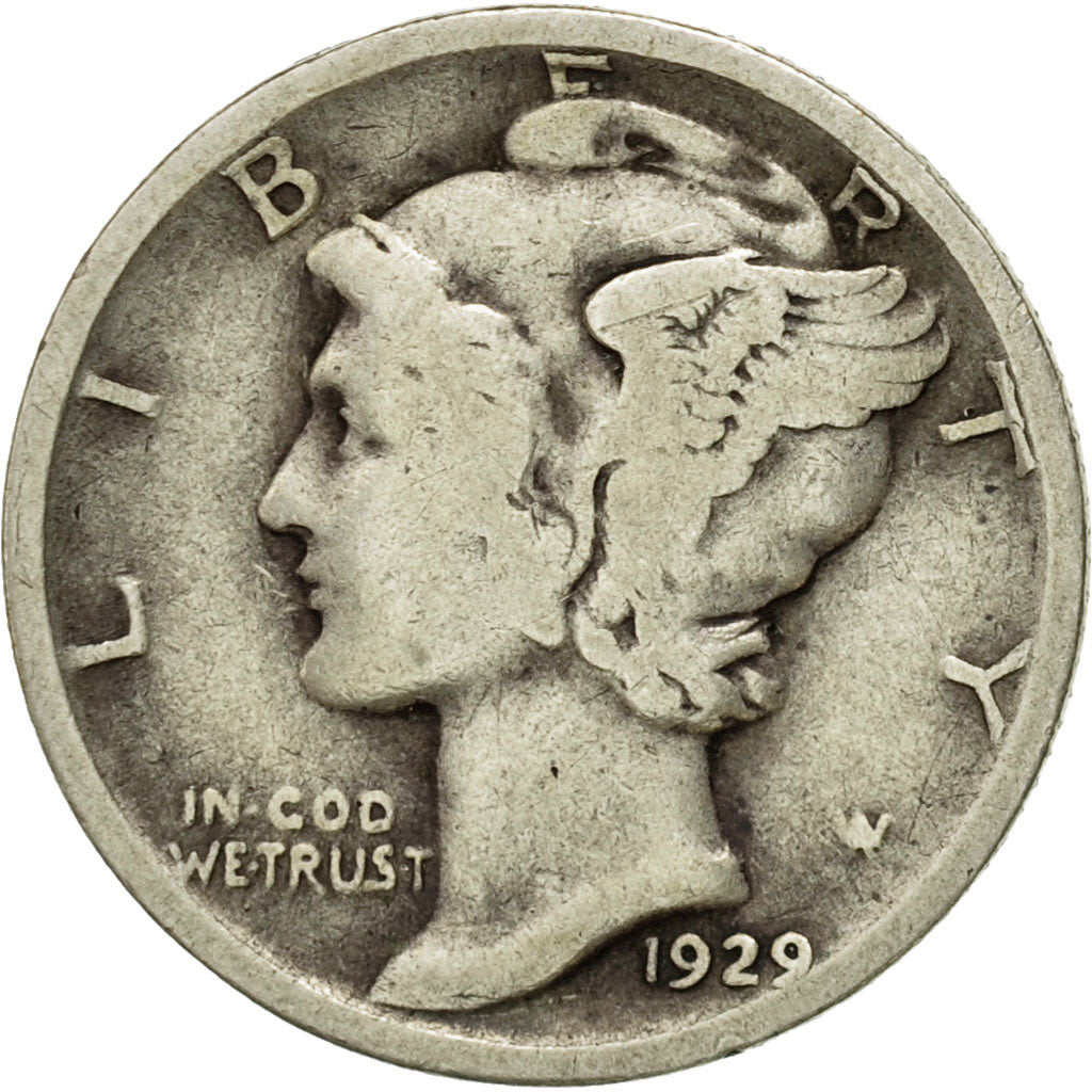 Moneta, Stati Uniti, Mercury Dime, Dime, 1929, U.S. Mint, Philadelphia, MB