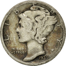 Coin, United States, Mercury Dime, Dime, 1939, U.S. Mint, San Francisco