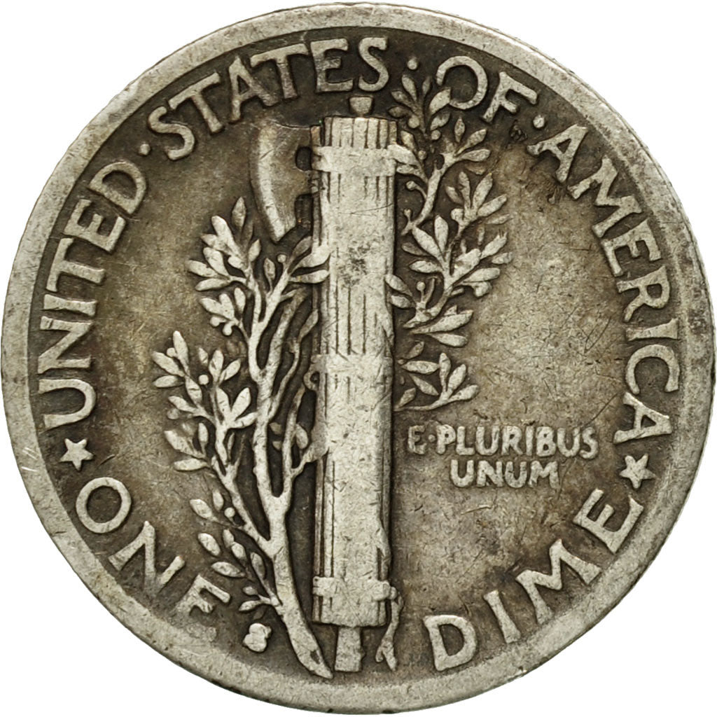 Coin, United States, Mercury Dime, Dime, 1939, U.S. Mint, San Francisco