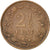 Moneta, Holandia, William III, 2-1/2 Cent, 1884, VF(30-35), Bronze, KM:108.1