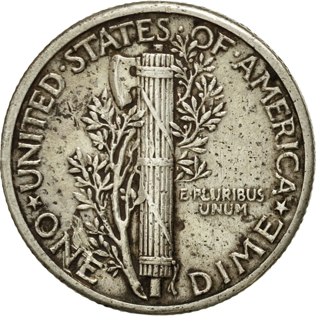 Moneda, Estados Unidos, Mercury Dime, Dime, 1942, U.S. Mint, Philadelphia, BC+
