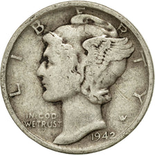 Monnaie, États-Unis, Mercury Dime, Dime, 1942, U.S. Mint, San Francisco, TB