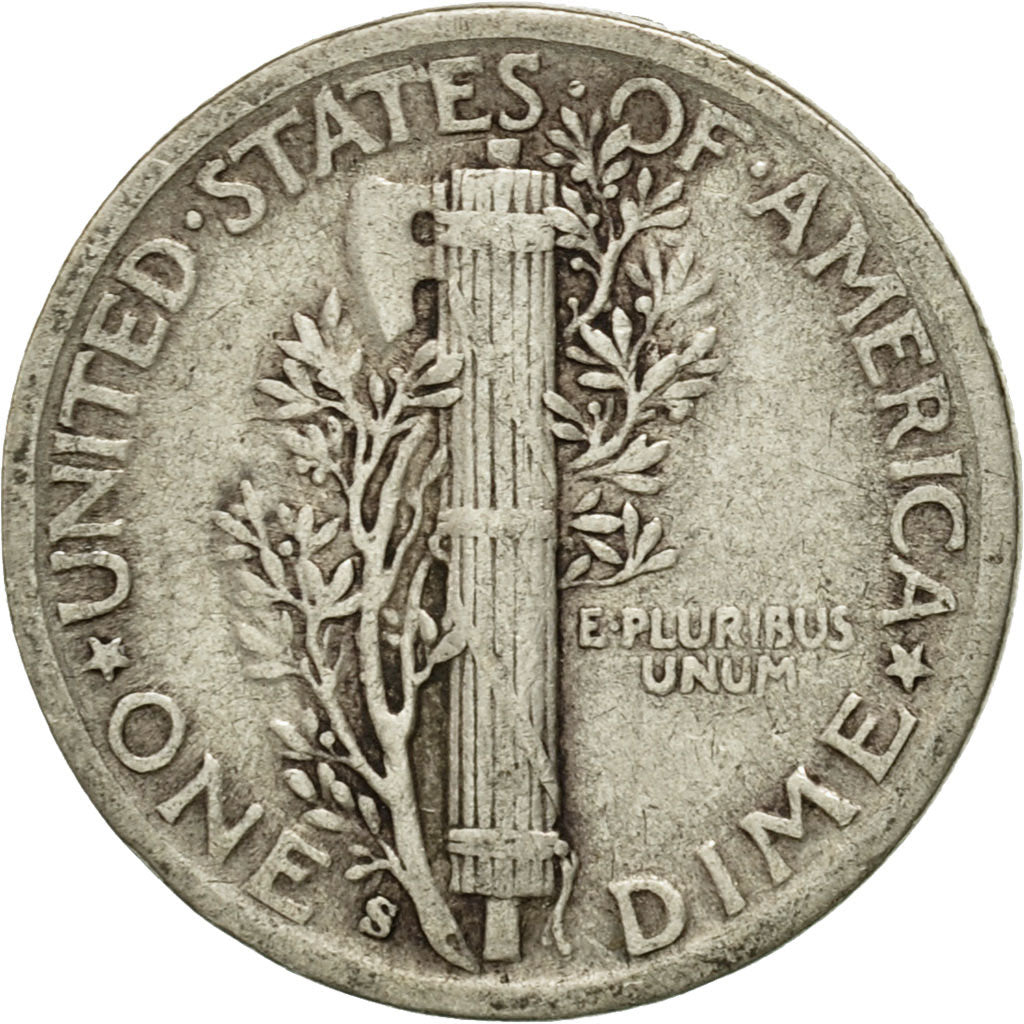 Monnaie, États-Unis, Mercury Dime, Dime, 1942, U.S. Mint, San Francisco, TB