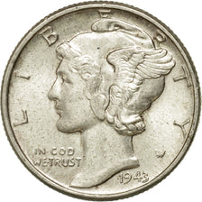 Coin, United States, Mercury Dime, Dime, 1943, U.S. Mint, Philadelphia