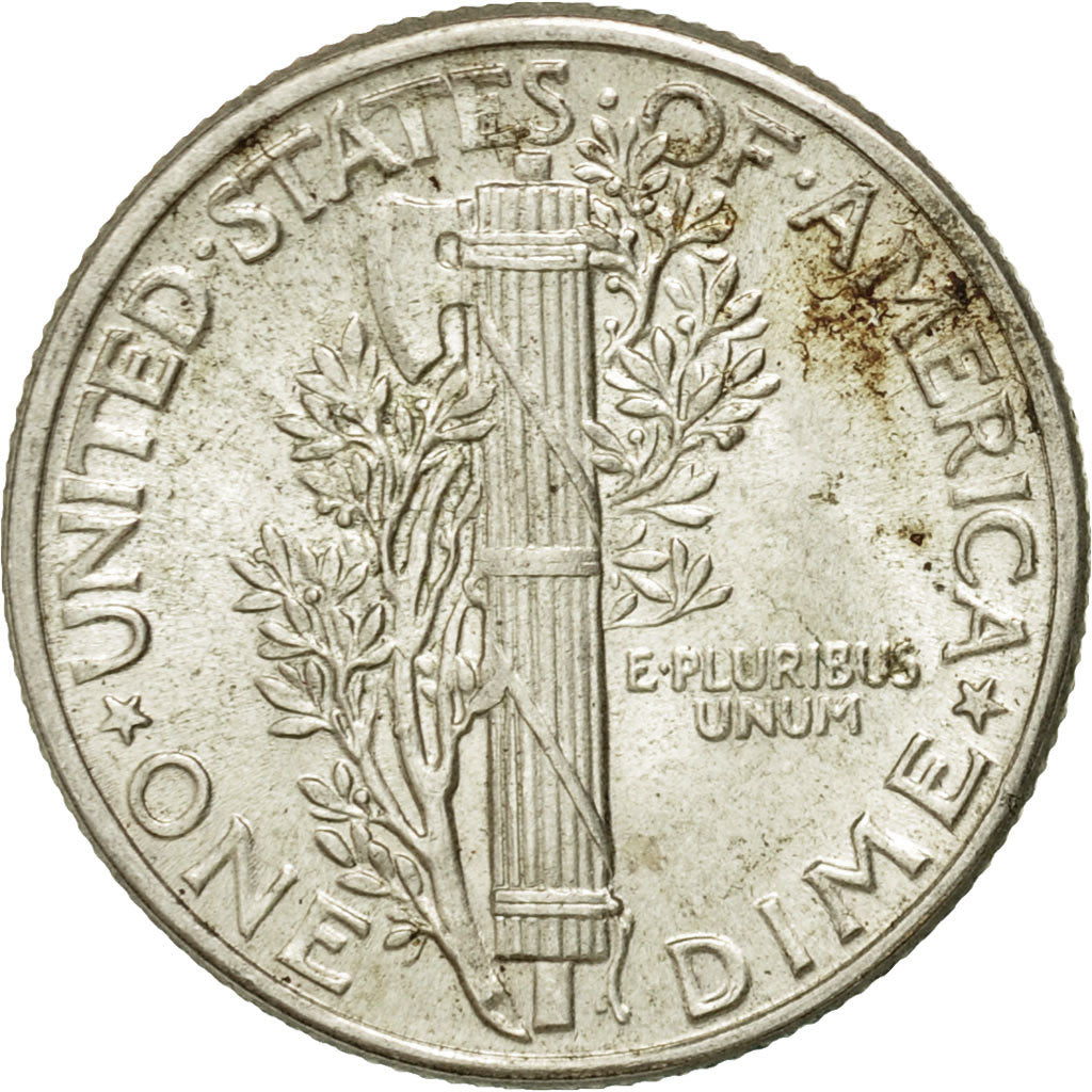 Coin, United States, Mercury Dime, Dime, 1943, U.S. Mint, Philadelphia