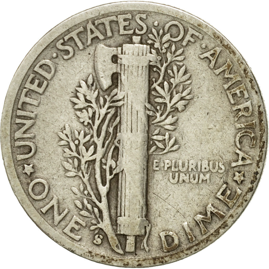 Coin, United States, Mercury Dime, Dime, 1945, U.S. Mint, San Francisco