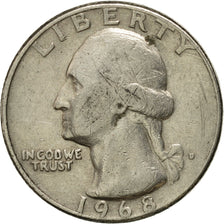 Coin, United States, Washington Quarter, Quarter, 1968, U.S. Mint, Denver