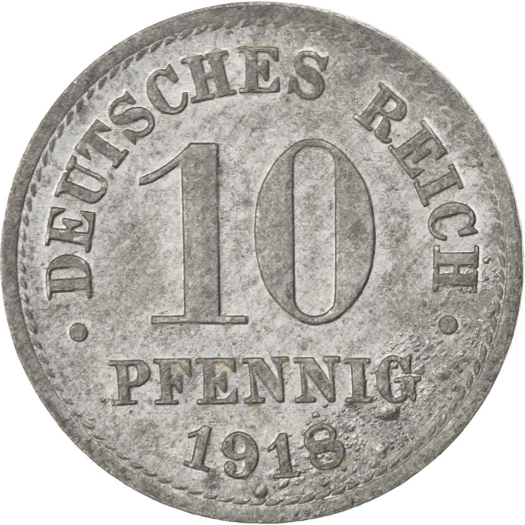 Monnaie, GERMANY - EMPIRE, 10 Pfennig, 1918, SUP, Zinc, KM:26