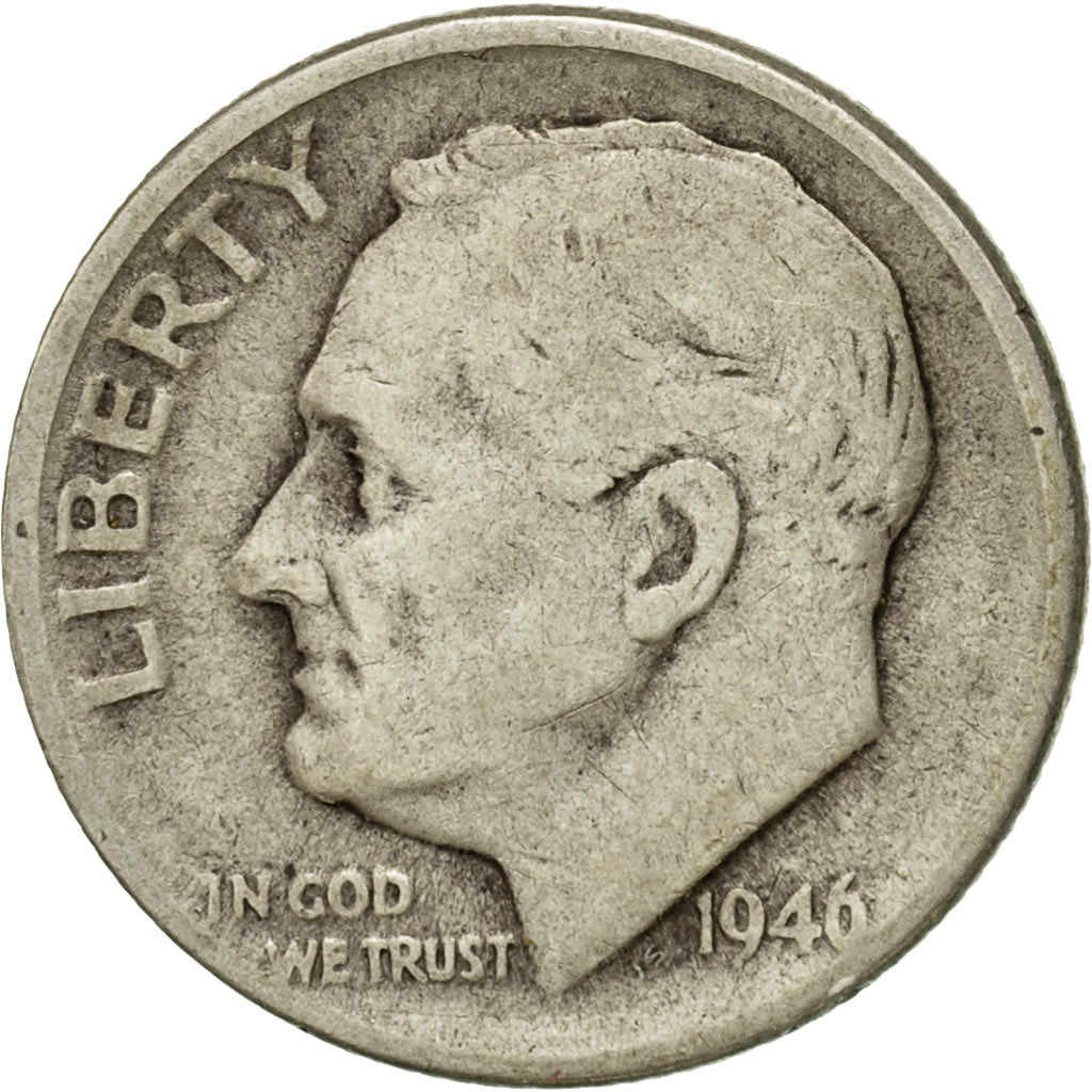Moneta, Stati Uniti, Roosevelt Dime, Dime, 1946, U.S. Mint, Denver, MB, Argento