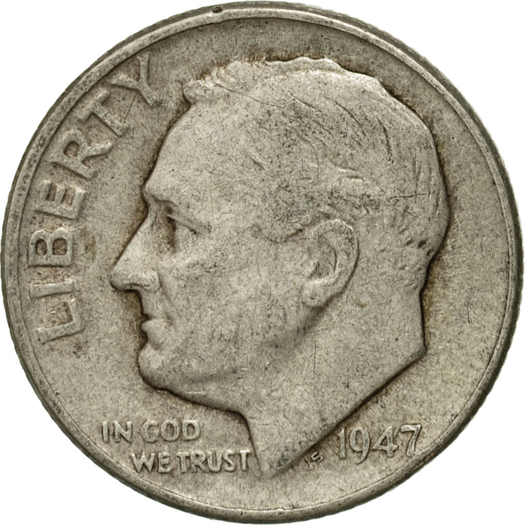 Coin, United States, Roosevelt Dime, Dime, 1947, U.S. Mint, Denver, VF(30-35)