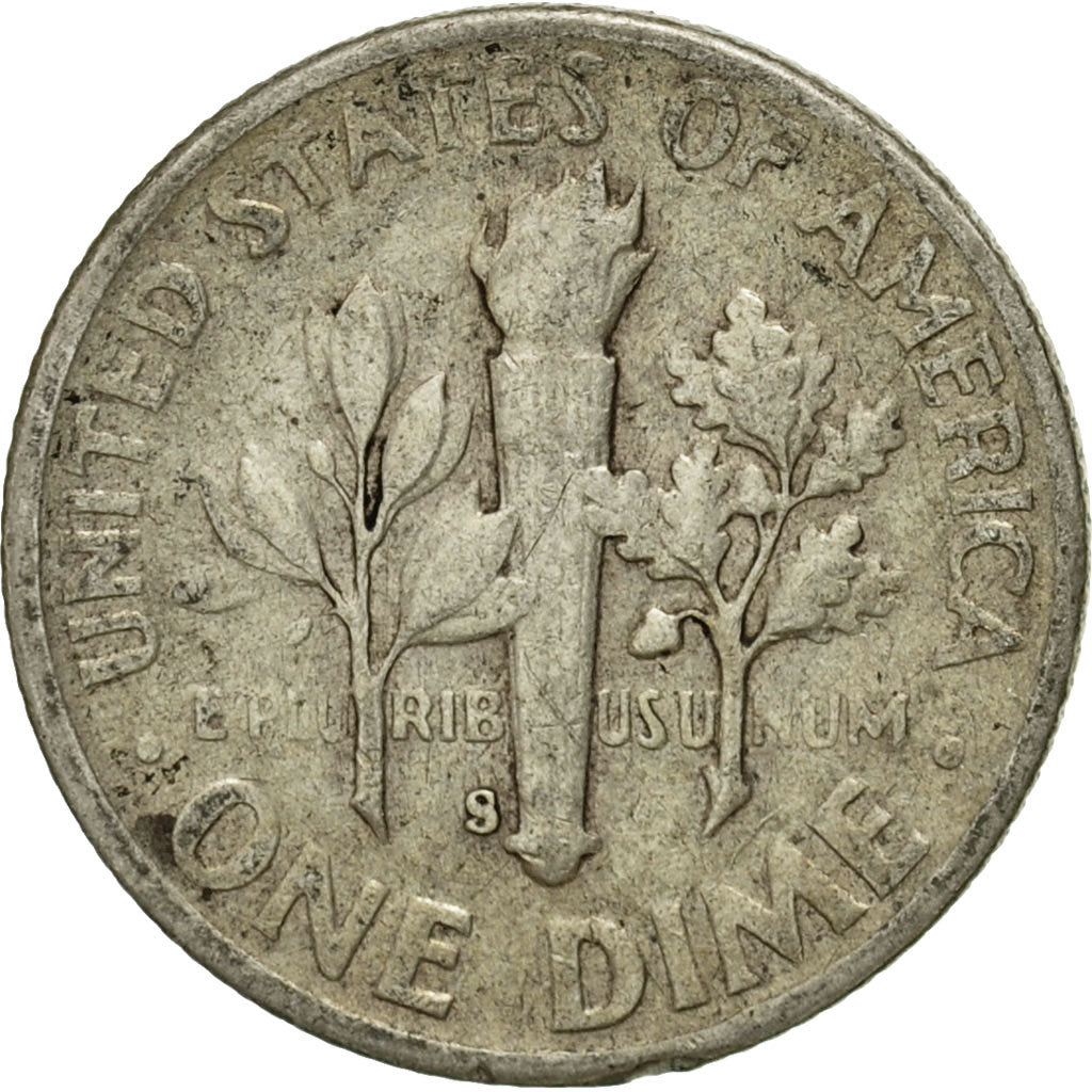 Coin, United States, Roosevelt Dime, Dime, 1948, U.S. Mint, San Francisco