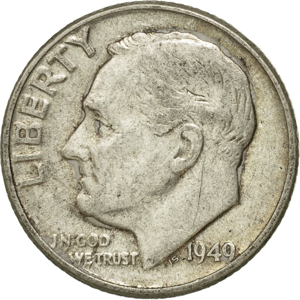 Moneta, Stati Uniti, Roosevelt Dime, Dime, 1949, U.S. Mint, Philadelphia, BB