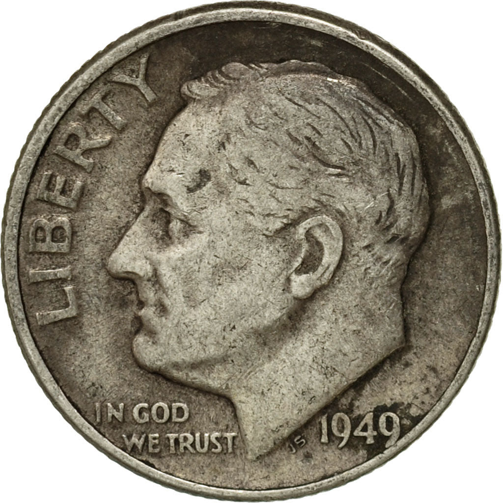 Coin, United States, Roosevelt Dime, Dime, 1949, U.S. Mint, Denver, VF(20-25)