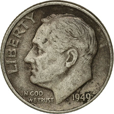 Coin, United States, Roosevelt Dime, Dime, 1949, U.S. Mint, Denver, VF(20-25)