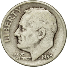 Coin, United States, Roosevelt Dime, Dime, 1950, U.S. Mint, Philadelphia