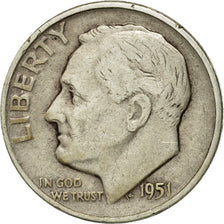 Moneta, Stati Uniti, Roosevelt Dime, Dime, 1951, U.S. Mint, Denver, MB, Argento