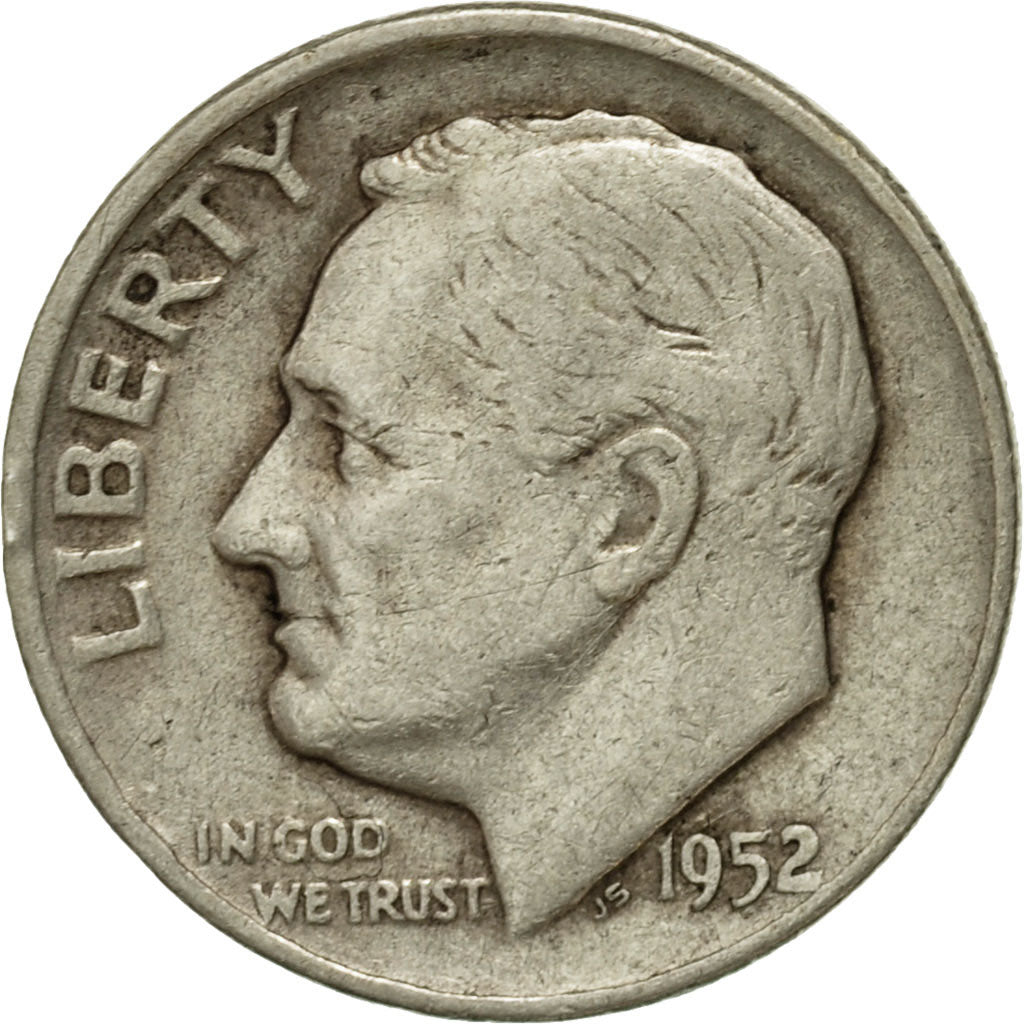 Coin, United States, Roosevelt Dime, Dime, 1952, U.S. Mint, Denver, VF(20-25)