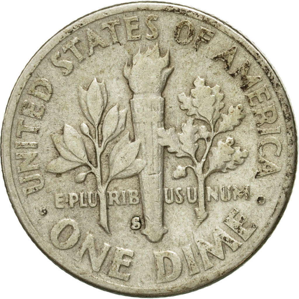 Coin, United States, Roosevelt Dime, Dime, 1952, U.S. Mint, San Francisco