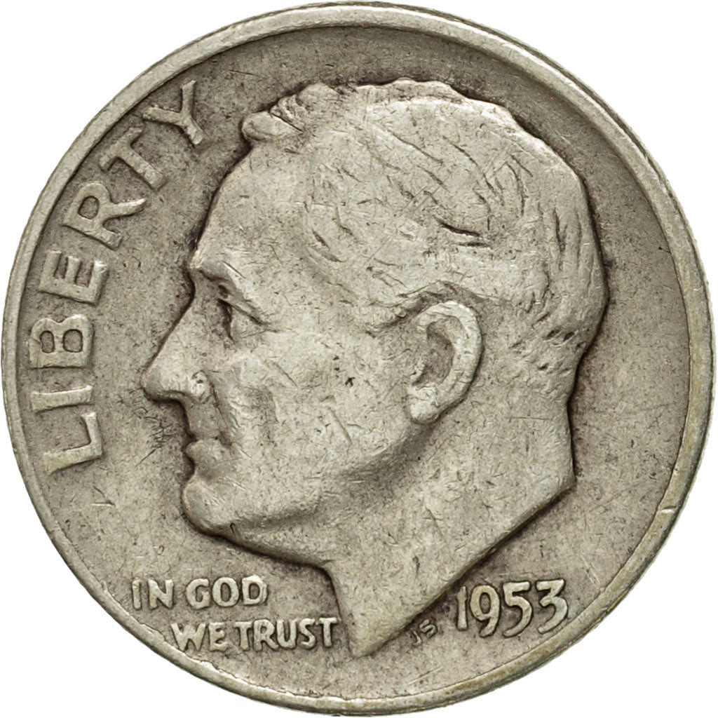 Coin, United States, Roosevelt Dime, Dime, 1953, U.S. Mint, Denver, VF(20-25)