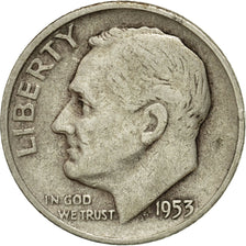 Coin, United States, Roosevelt Dime, Dime, 1953, U.S. Mint, San Francisco