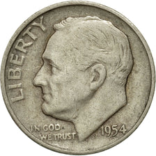 Coin, United States, Roosevelt Dime, Dime, 1954, U.S. Mint, San Francisco