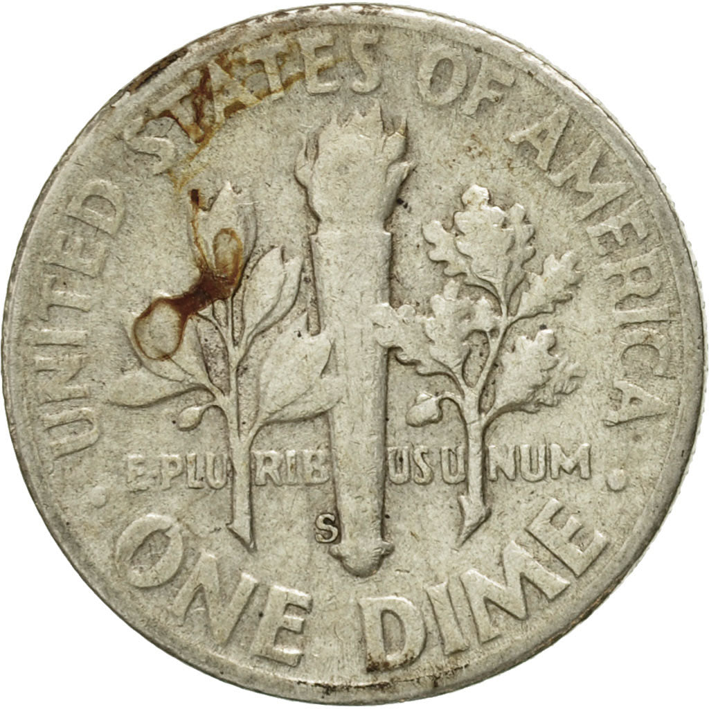 Coin, United States, Roosevelt Dime, Dime, 1954, U.S. Mint, San Francisco