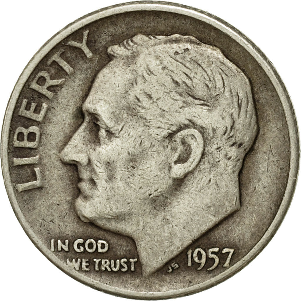 Monnaie, États-Unis, Roosevelt Dime, Dime, 1957, U.S. Mint, Denver, TB+