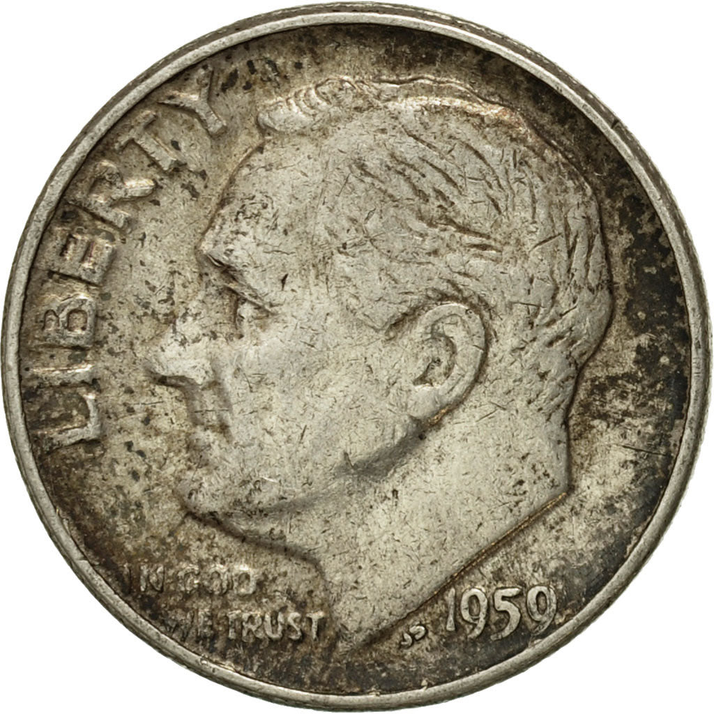 Coin, United States, Roosevelt Dime, Dime, 1959, U.S. Mint, Philadelphia
