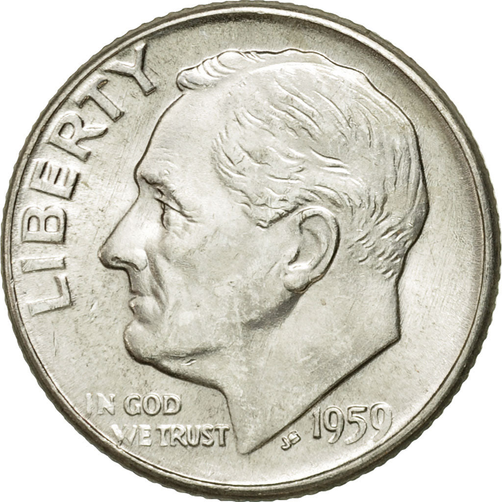 Coin, United States, Roosevelt Dime, Dime, 1959, U.S. Mint, Denver, AU(55-58)