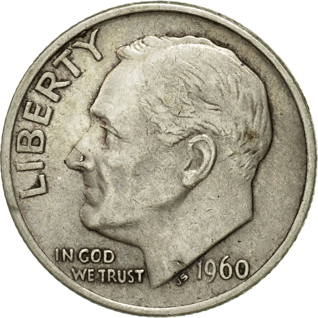 Coin, United States, Roosevelt Dime, Dime, 1960, U.S. Mint, Philadelphia