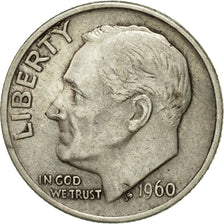 Coin, United States, Roosevelt Dime, Dime, 1960, U.S. Mint, Philadelphia