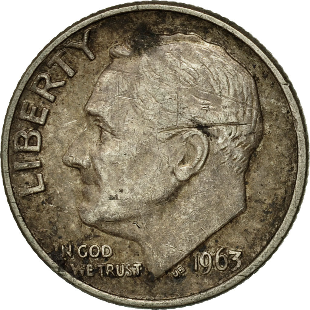 Moneta, Stati Uniti, Roosevelt Dime, Dime, 1963, U.S. Mint, Philadelphia, MB+