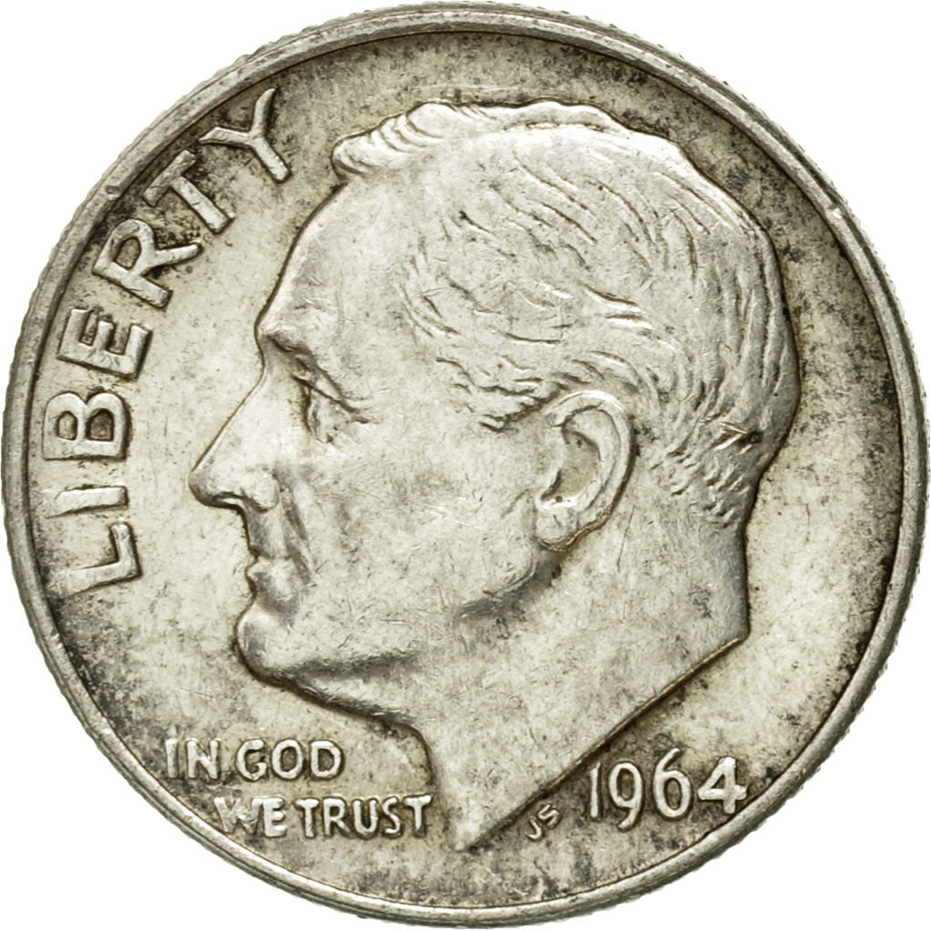 Monnaie, États-Unis, Roosevelt Dime, Dime, 1964, U.S. Mint, Philadelphie, TTB