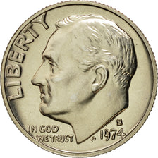 Coin, United States, Roosevelt Dime, Dime, 1974, U.S. Mint, San Francisco