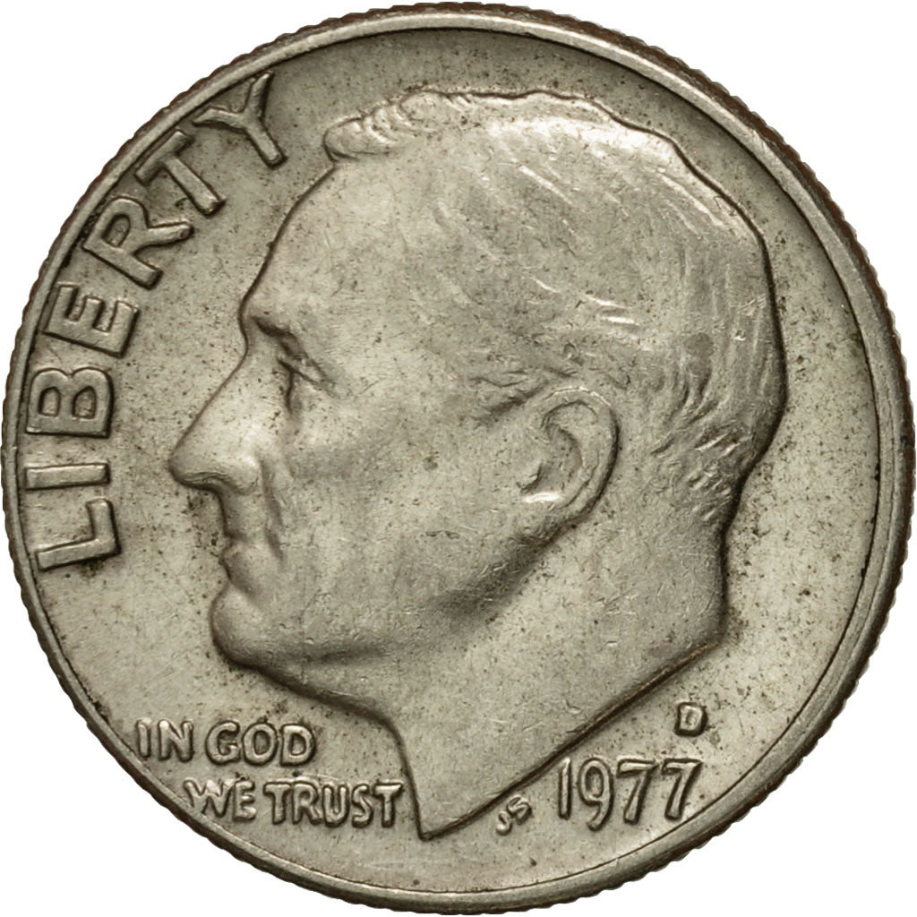 Moneta, Stati Uniti, Roosevelt Dime, Dime, 1977, U.S. Mint, Denver, BB, Rame