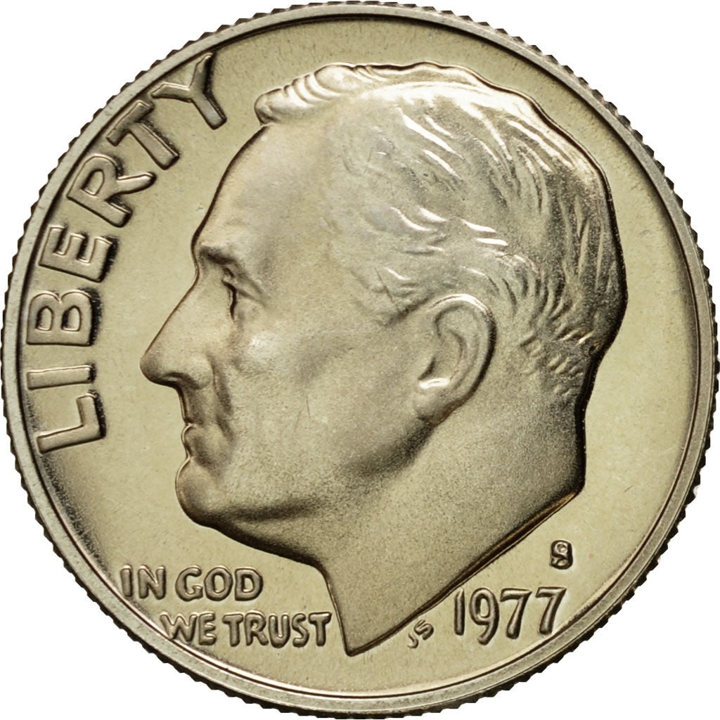 Coin, United States, Roosevelt Dime, Dime, 1977, U.S. Mint, San Francisco