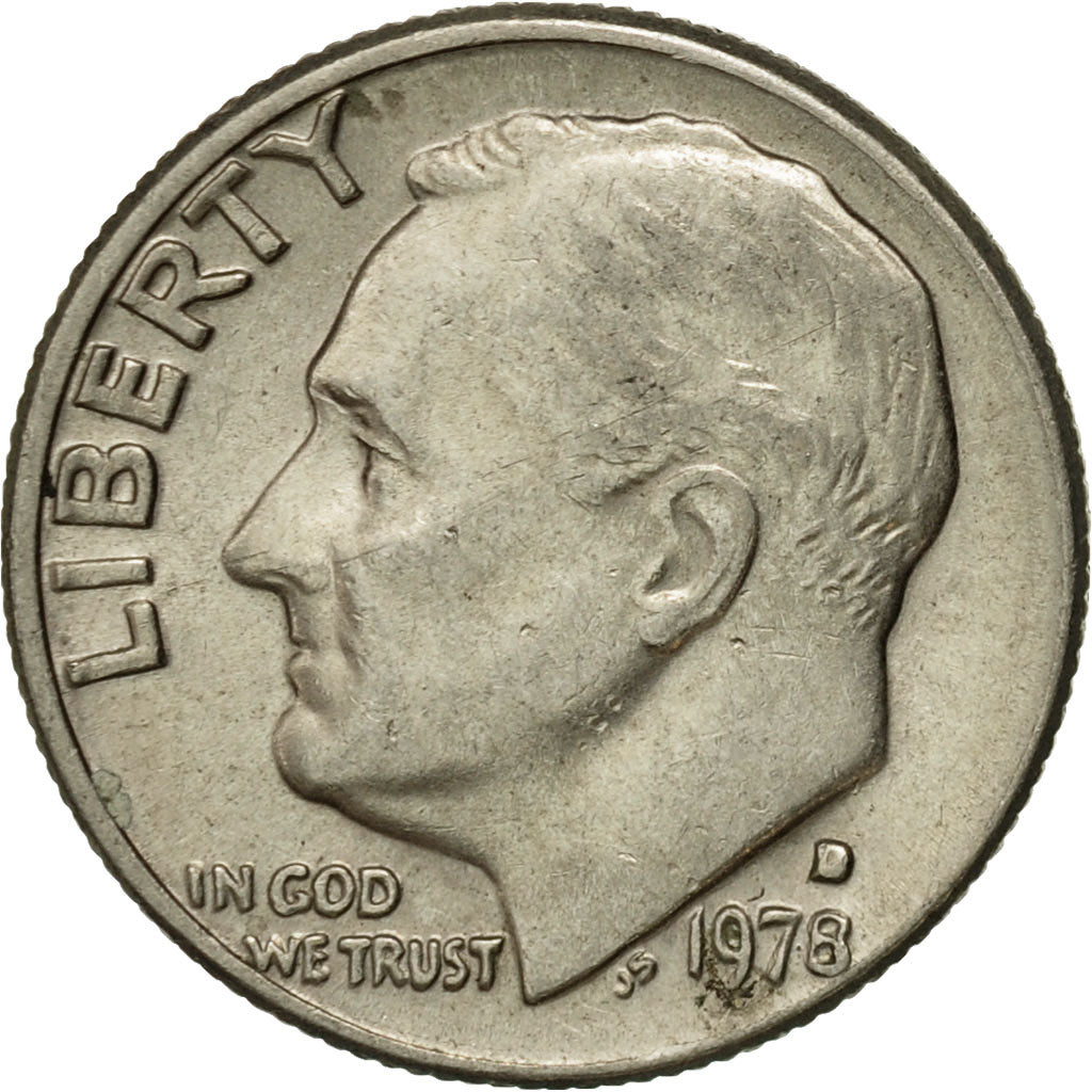 Moneta, Stati Uniti, Roosevelt Dime, Dime, 1978, U.S. Mint, Denver, BB, Rame