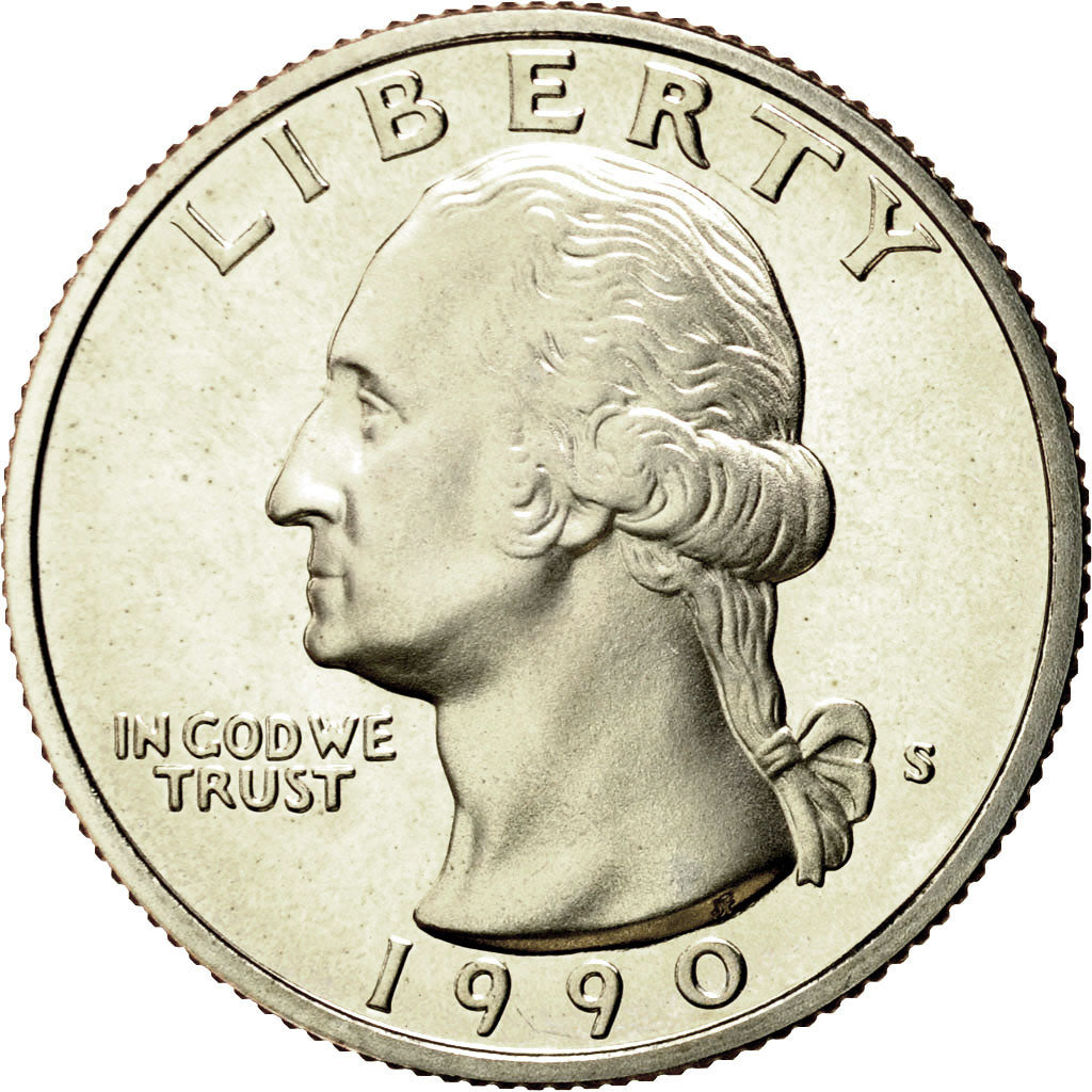 Coin, United States, Washington Quarter, Quarter, 1990, U.S. Mint, San