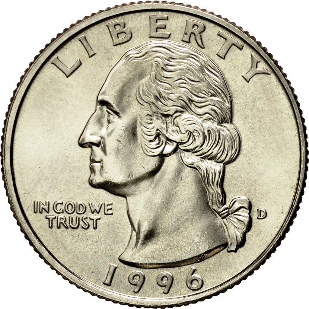 Coin, United States, Washington Quarter, Quarter, 1996, U.S. Mint, Denver