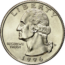 Coin, United States, Washington Quarter, Quarter, 1996, U.S. Mint, Denver